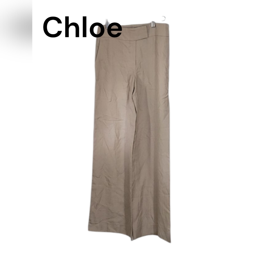 Chic Tan Wide Leg Trousers In Color Antilope Made In France SZ T 36